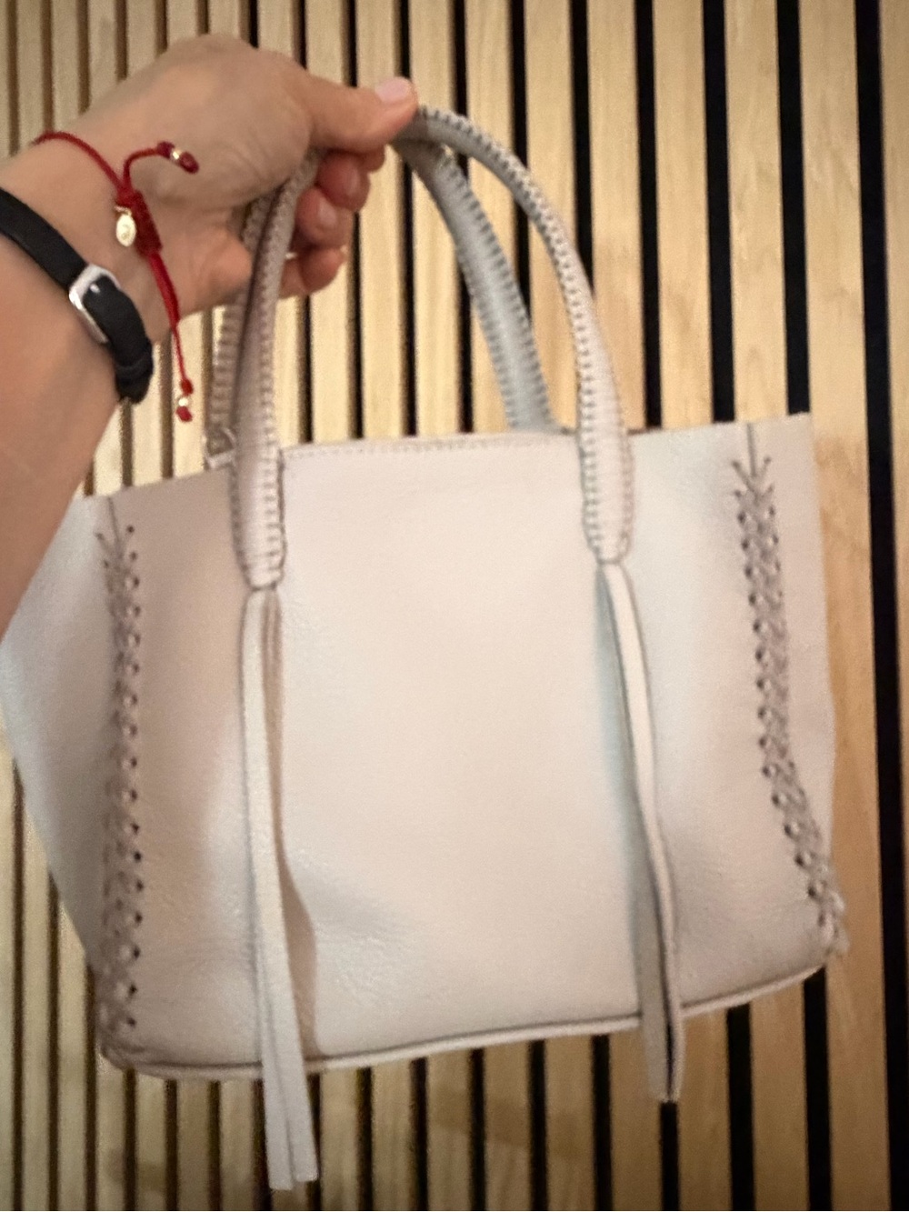Calista Braided-Trim bag with removable shoulder strap
